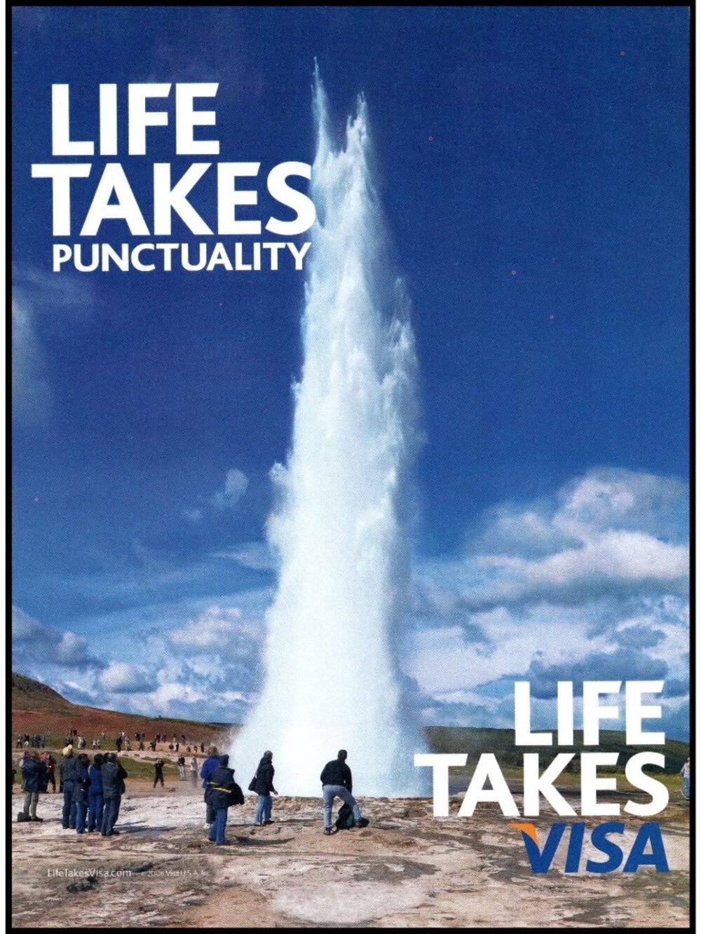 2006 Visa Credit Card Old Faithful Geyser Yellowstone Vintage Print Ad Wall Art